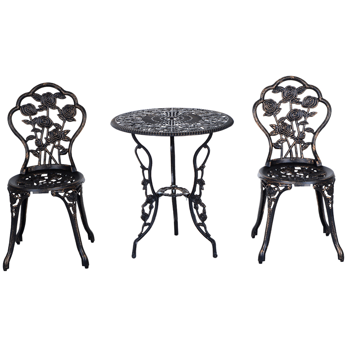 Gartenmöbel für 2 Personen Gartenset Sitzgruppe Balkonset Balkonmöbel Set Garnitur Tisch Stuhl Bronze