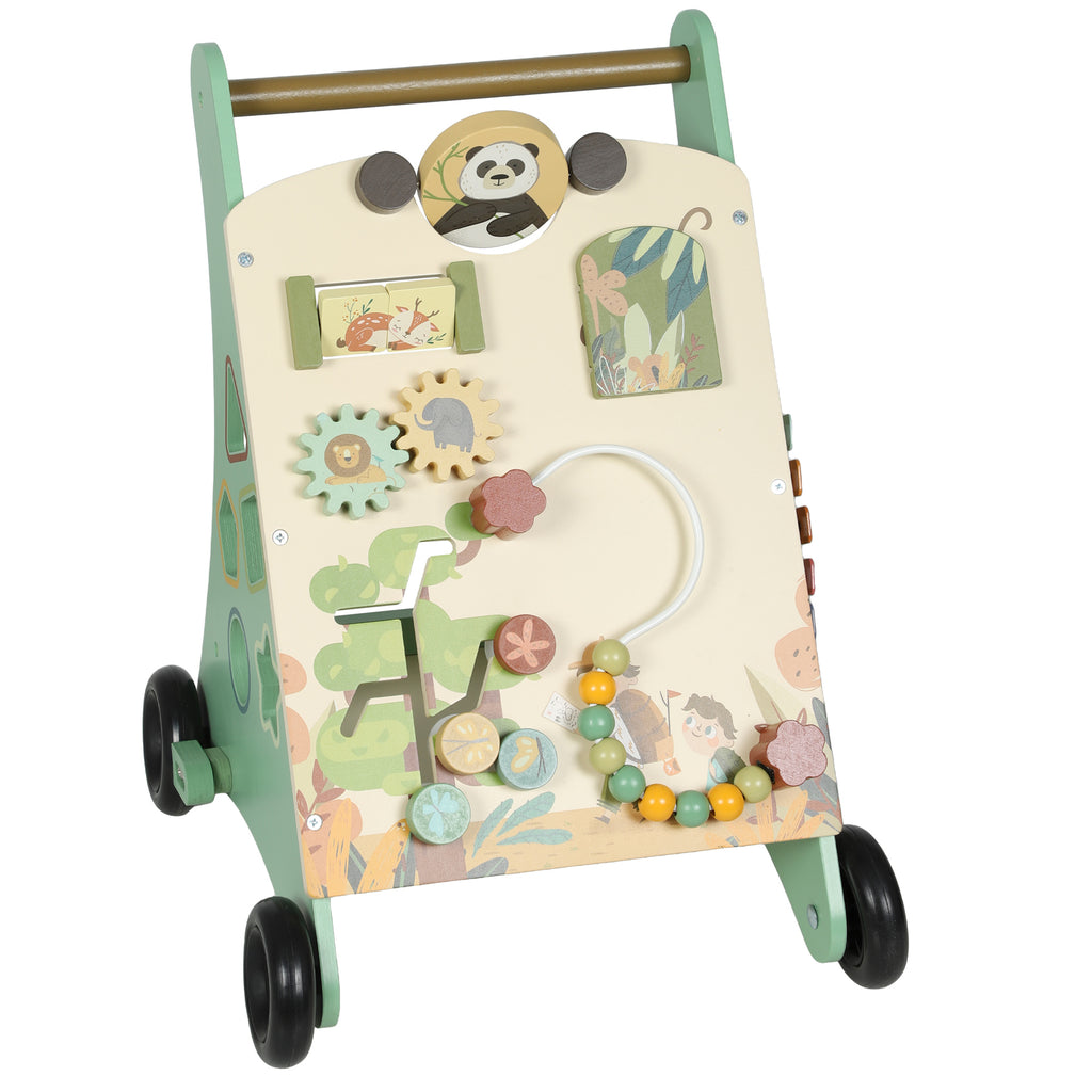 Lauflernwagen Holz Montessori Lauflernhilfe Xylophon Grün