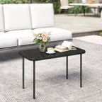 Beistelltisch Rechteckig Balkontisch aus Stahl pflegeleicht für Balkon Garten Terrasse Veranda 90x50x43 cm Schwarz