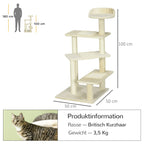 100 cm Cat Tree for Indoor Cats Kitten Scratch Scratching Post Climbing Tower Activity Centre Beige