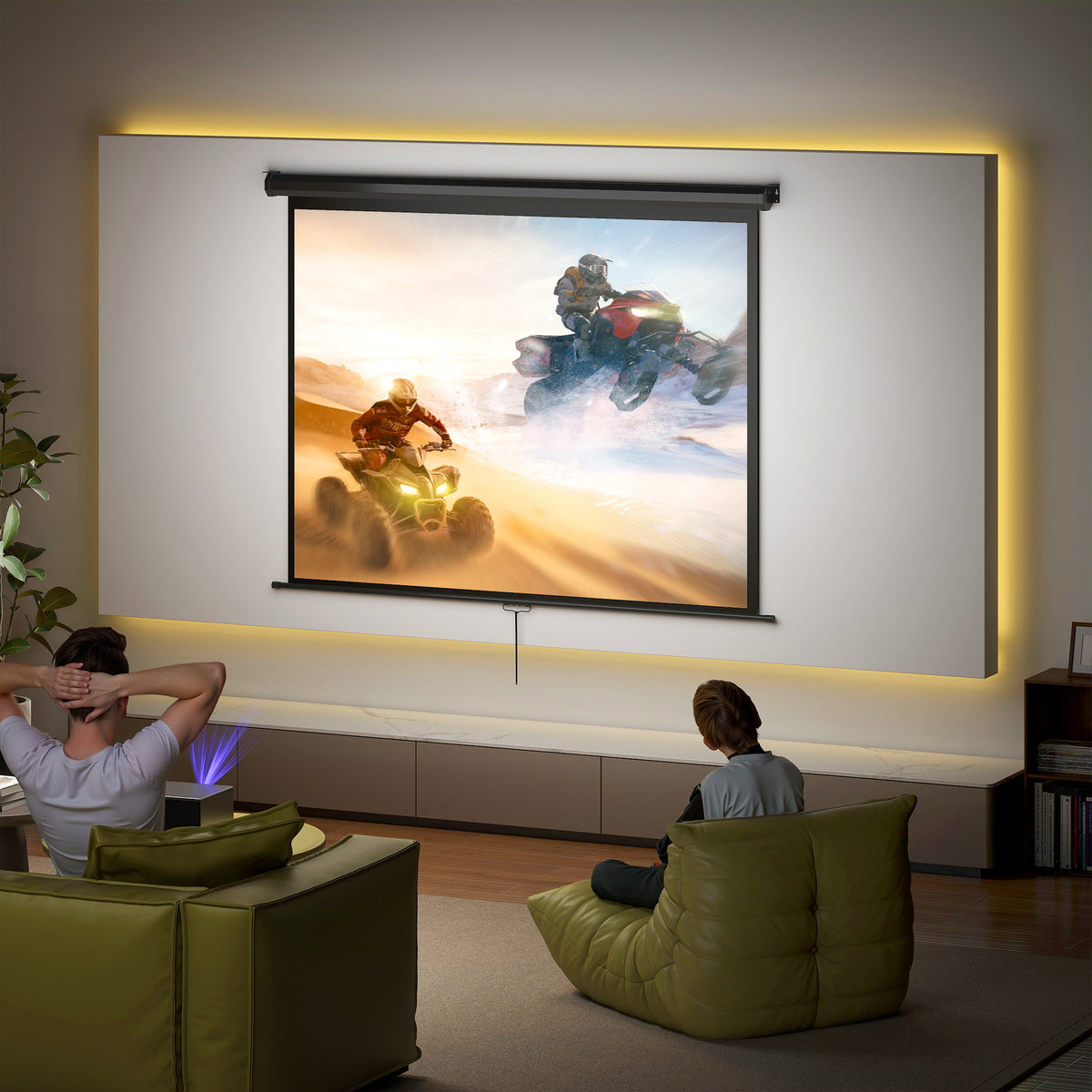Beamer Leinwand 171 x 128 cm 84 Zoll 4:3 HD 4K Projektionsleinwand Kunststoff, Metall Heimkino