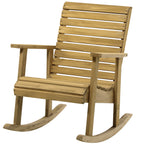 Gartenstuhl, Schaukelfunktion, breiter Sitz und Rücklehne, Naturholz, 64 x 86 x 85 cm