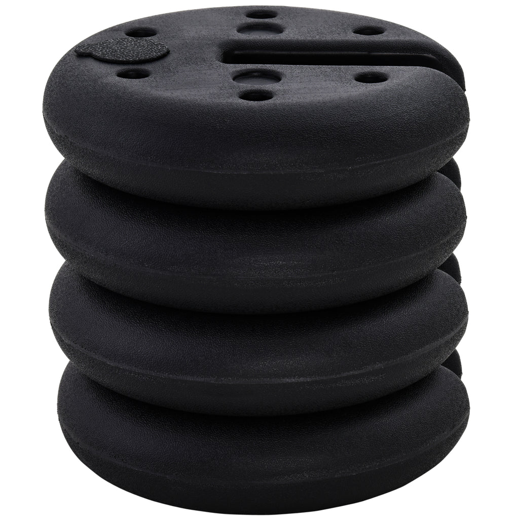 Pavillon Standfuß 4 Stk. Gewicht Partyzelt Pavillongewicht befüllbar bis 5 kg Gewichte für Pavillon Beschwerer für Pavillons Ø25 x 6 cm Schwarz