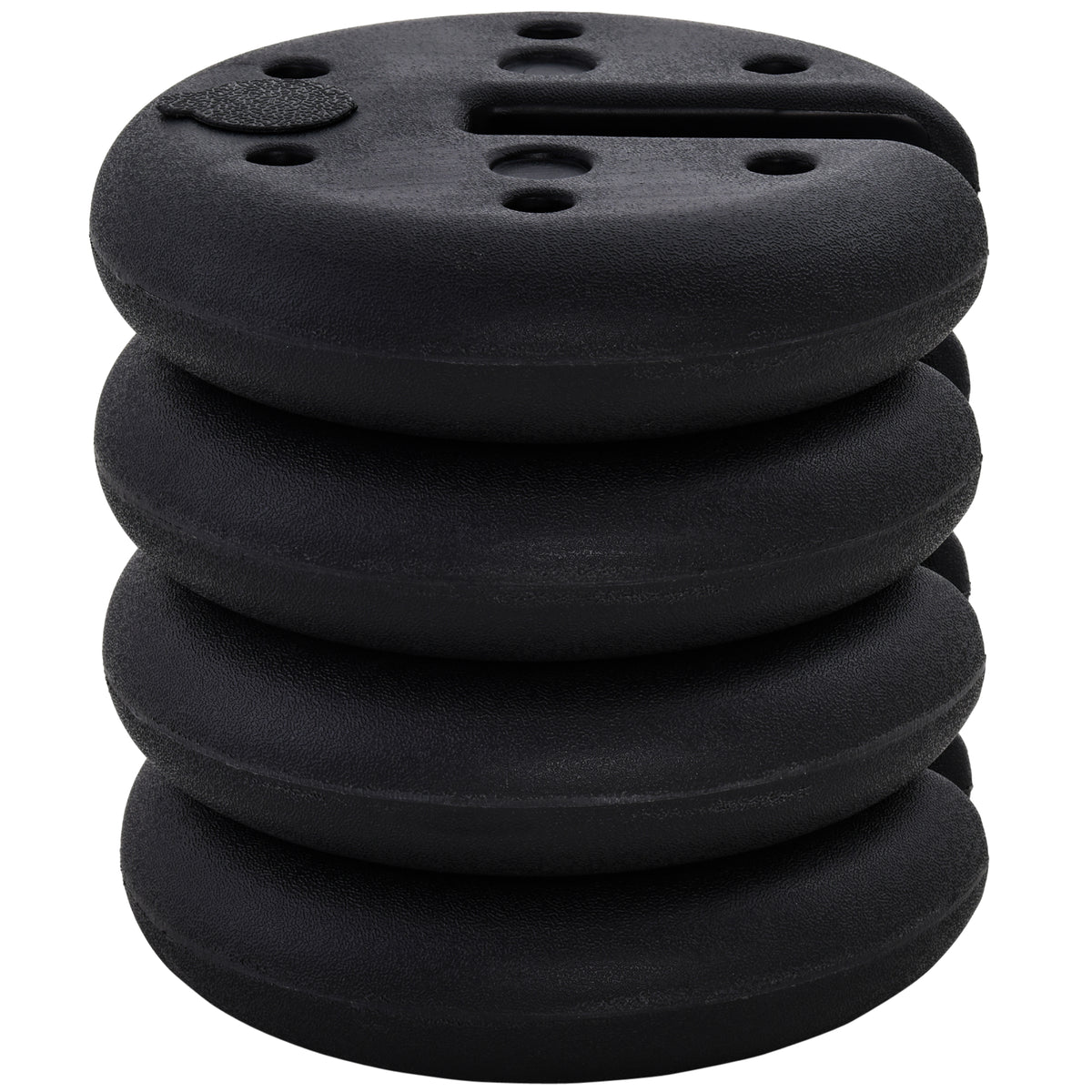 Pavillon Standfuß 4 Stk. Gewicht Partyzelt Pavillongewicht befüllbar bis 5 kg Gewichte für Pavillon Beschwerer für Pavillons Ø25 x 6 cm Schwarz