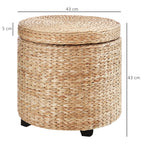 Sitzhocker mit Stauraum Hocker mit Deckel, Runder Fußhocker Sitzwürfel Aufbewahrungsbox Polsterhocker mit Beine, 43 x 43 x 43 cm Khaki
