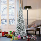 Künstlicher Weihnachtsbaum, 1,80 m, mit 523 Zweigen, Kunstschnee, lebensechtes Aussehen, schlanke Form