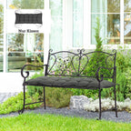 Sitzkissen 100x40 cm Stuhlkissen mit Bindeb?nder, 10cm dick Polsterauflage Dunkelgrau