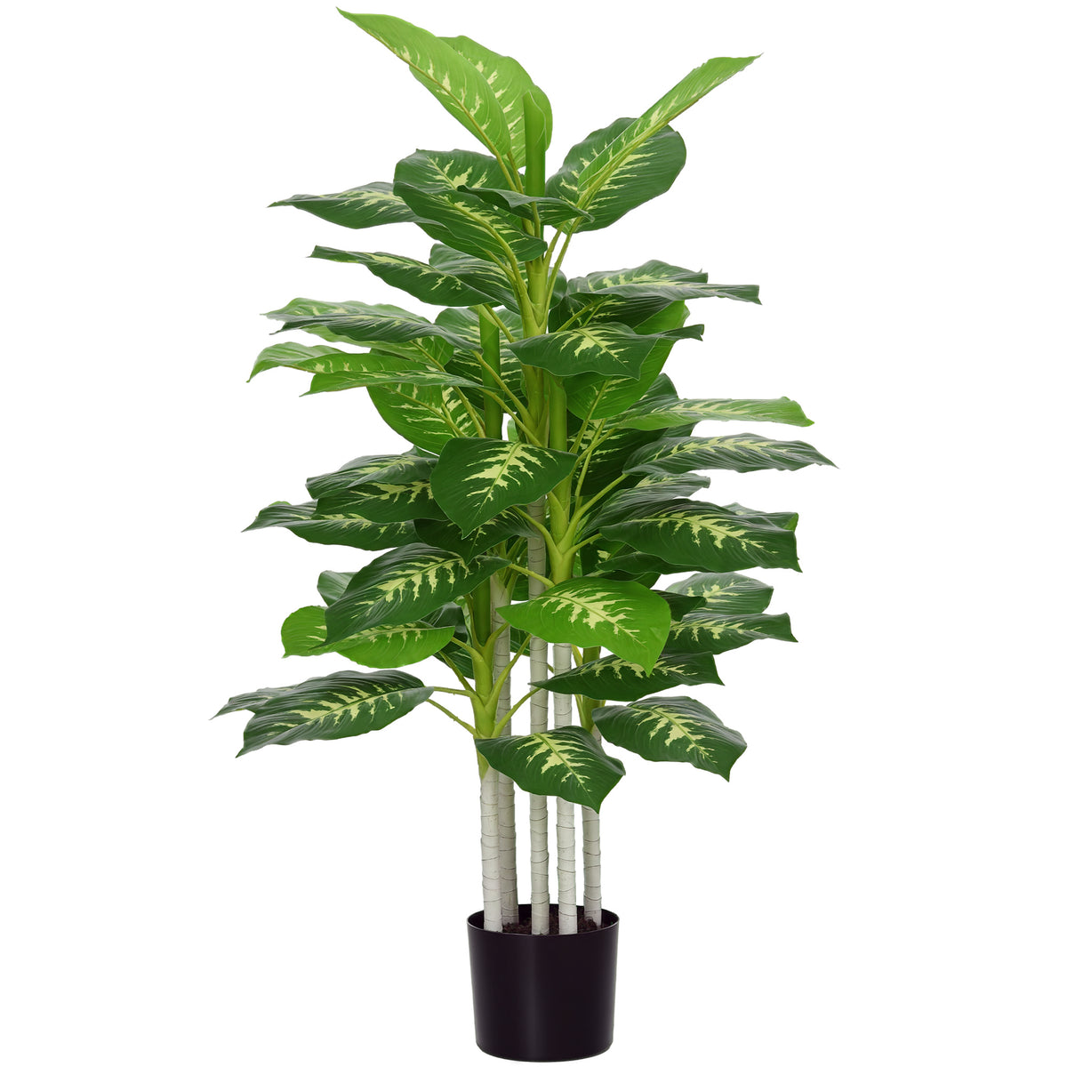 Kunstpflanze, Kunststoff-Pflanze, Zementtopf, Indoor und Outdoor, 120 cm, Gr¨¹n