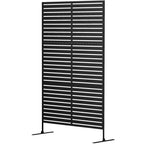 Decorative Privacy Fence Screen, Metal Outdoor Privacy Screen Climbing Plant Trellis with Stand, 122 x 198 cm, Black
