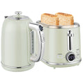 Wasserkocher- und Toaster-Set, LED-Anzeige, 1,7 Liter, 2200W, Retro-Design, Memory-Funktion, Grau