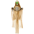 6' Hanging Skeleton Ghost Halloween Animatronic, with Glowing Eyes and Chest