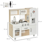 Kinderküche Spielküche mit Ofen Spüle Kühlschrank Puppenküche Spielset Spielzeugküche Geschenk für Kinder Spielzeug für Mädchen Jungen ab 3 Jahren Weiß