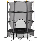 Trampolin f¨¹r Kinder, ?163 cm, mit Sicherheitsnetz, In- und Outdoor, Belastung bis 50 kg, Stahl, Kunststoff, Schwarz