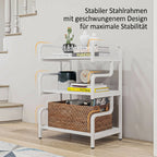 Druckerständer Druckertisch mit 3 Ebenen und Stauraum, 55 x 40 x 77cm