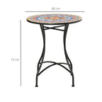 Φ60cm Mosaic Outdoor Patio Table - Red
