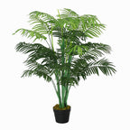 Künstliche Palme 125cm Groß Kunstpflanze mit 18 Palmenwedel im Topf für Wohnzimmer Balkon