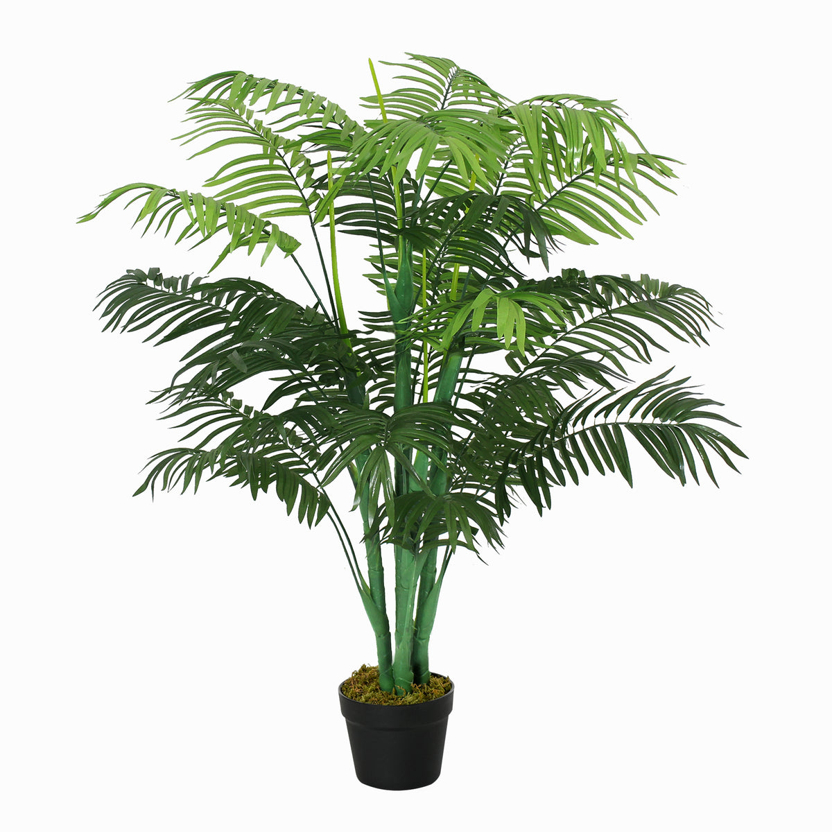 Künstliche Palme 125cm Groß Kunstpflanze mit 18 Palmenwedel im Topf für Wohnzimmer Balkon
