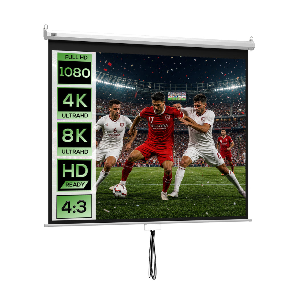 Beamer Leinwand 203 x 152 cm 100 Zoll 4:3/ 16:9 Projektionsleinwand Manuell f¨¹r Heimkino