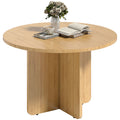 Runder Couchtisch, Bambus-Wohnzimmertisch mit Kreuzfu?, Natur