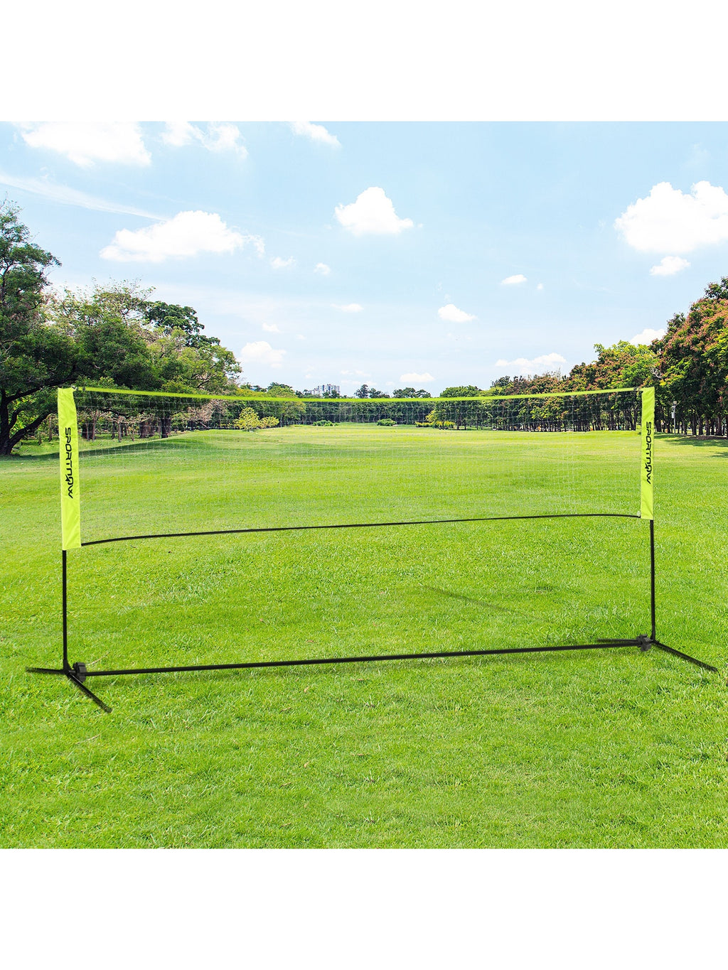 Badmintonnetz Set Faltbares Volleyballnetz 103/120/155H cm Gelb