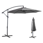 Cantilever Umbrella Parasol Hanging Banana Steel Dark Grey 3M Patio