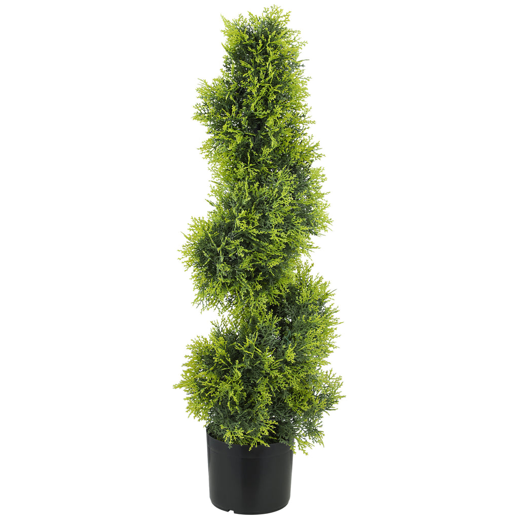 K¨¹nstliche Zypresse 90cm Kunstpflanze in Spiralform, Plastik K¨¹nstliche Pflanzen im Topf, Moderne Dekoration