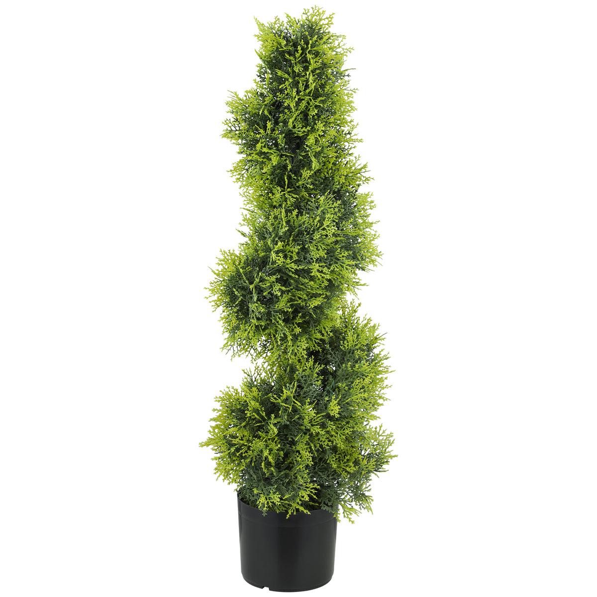 K¨¹nstliche Zypresse 90cm Kunstpflanze in Spiralform, Plastik K¨¹nstliche Pflanzen im Topf, Moderne Dekoration