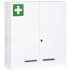 Medizinschrank, 6 Innenf?cher, abschlie?bar, 2 T¨¹ren, stabiles Stahlgeh?use, wei?, 55 x 18 x 60 cm