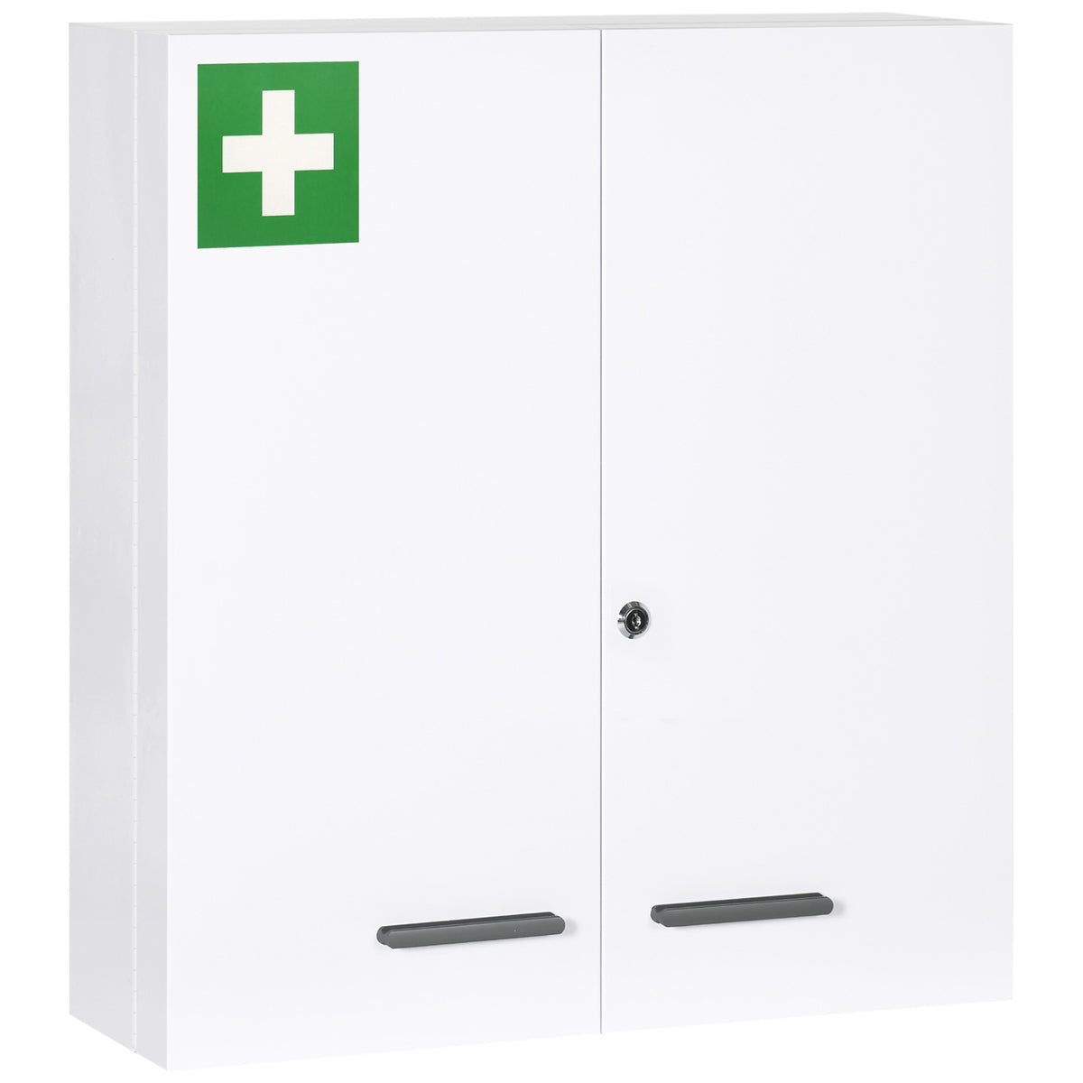 Medizinschrank, 6 Innenf?cher, abschlie?bar, 2 T¨¹ren, stabiles Stahlgeh?use, wei?, 55 x 18 x 60 cm