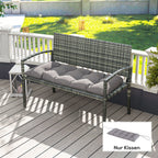 Bankauflage 105 x 46 x 12,5 cm Bankkissen mit B?ndern, Outdoor Sitzkissen f¨¹r Gartenm?bel, Sitzbank, Grau