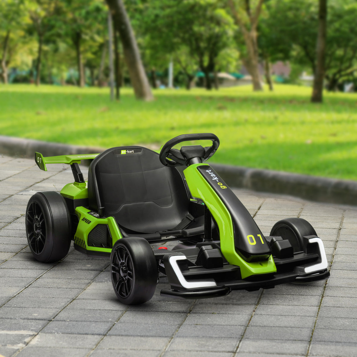 24 V Elektro Go-Kart für Kinder Drift-Funktion für 6-12 Jahre Grün