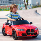 Elektro Kinderauto BMW M4, Sound & Licht, 3-5 km/h, inkl. Fernsteuerung, f¨¹r 3-5 Jahre, Rot