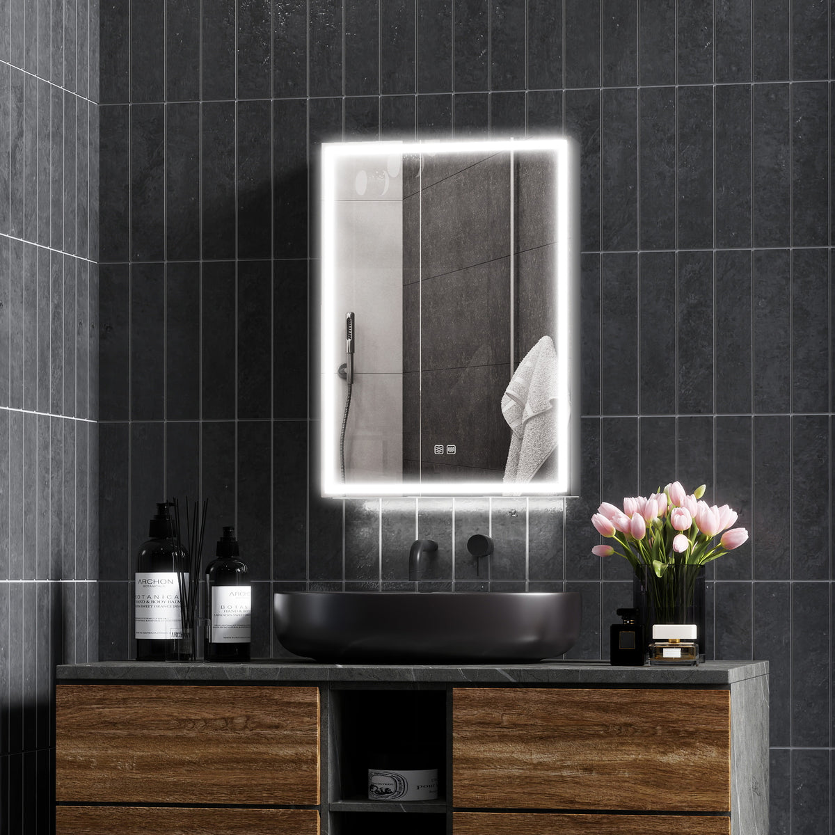 LED Mirror Bathroom Cabinet, with Shaver Socket