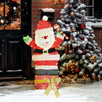97er LED Weihnachtsdeko, Weihnachten Weihnachtsmann in warmweiß, Stahlrahmen Mehrfarbig