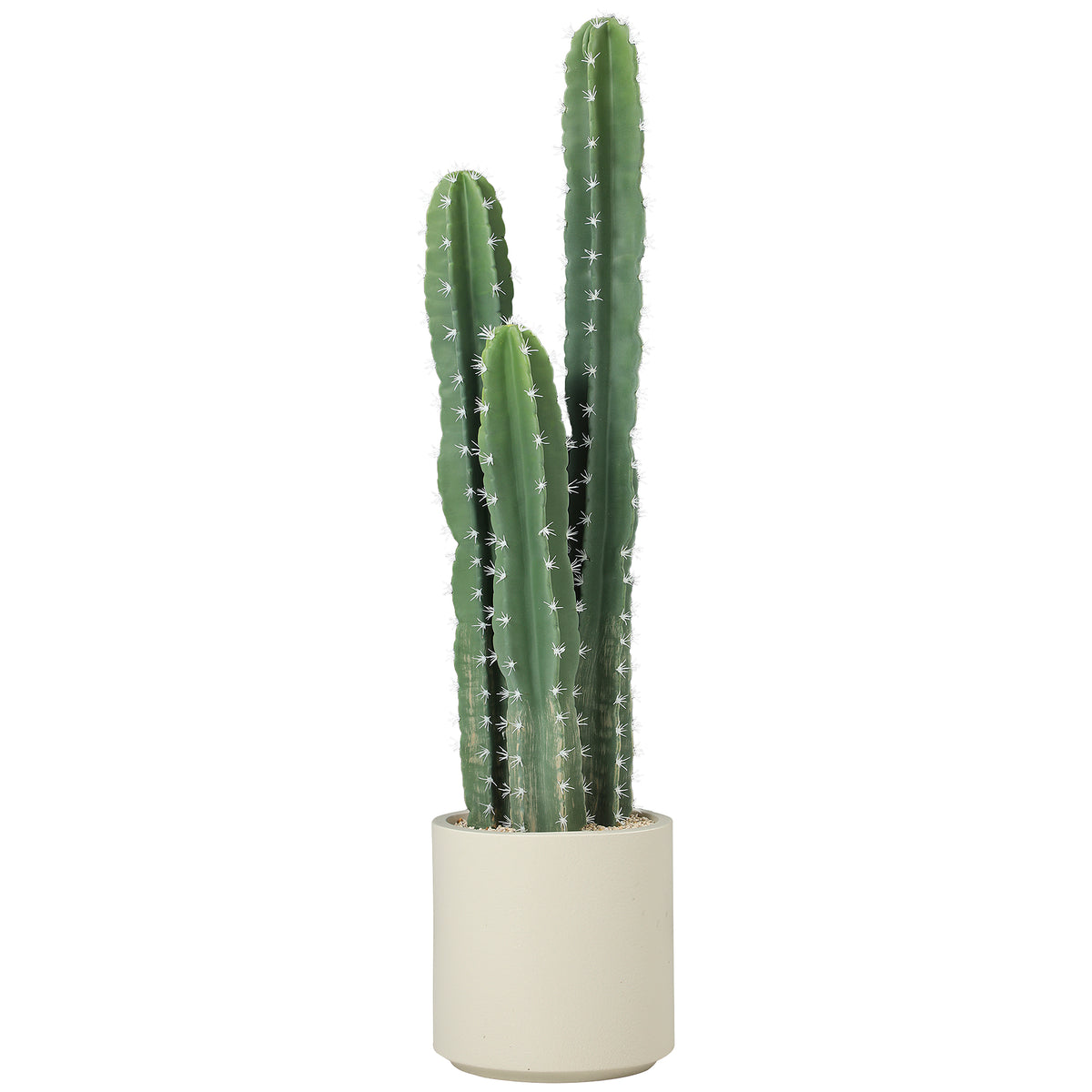 Kunstpflanze Kaktus Pflanzen groß 95 cm mit Topf wie echt für Zuhause, Büro, Grün