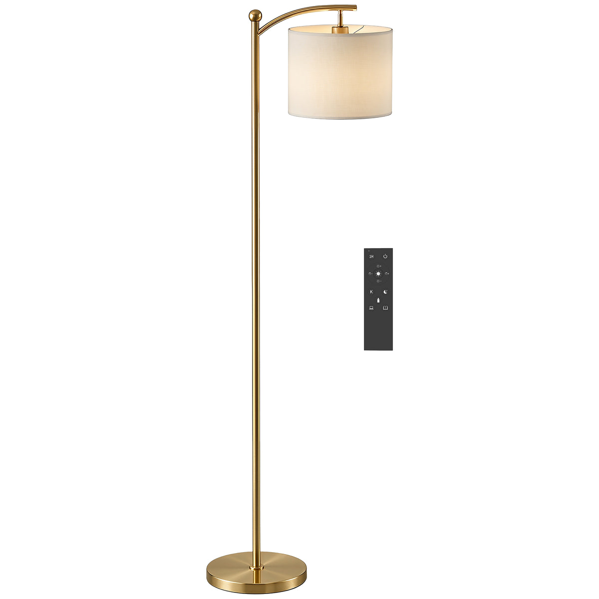LED Stehlampe Stufenlos Dimmbar mit Fußschalter Timer Gold