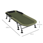 Campingliege Campingbett Feldbett, 200 x 85 x 40-55 cm, Grün