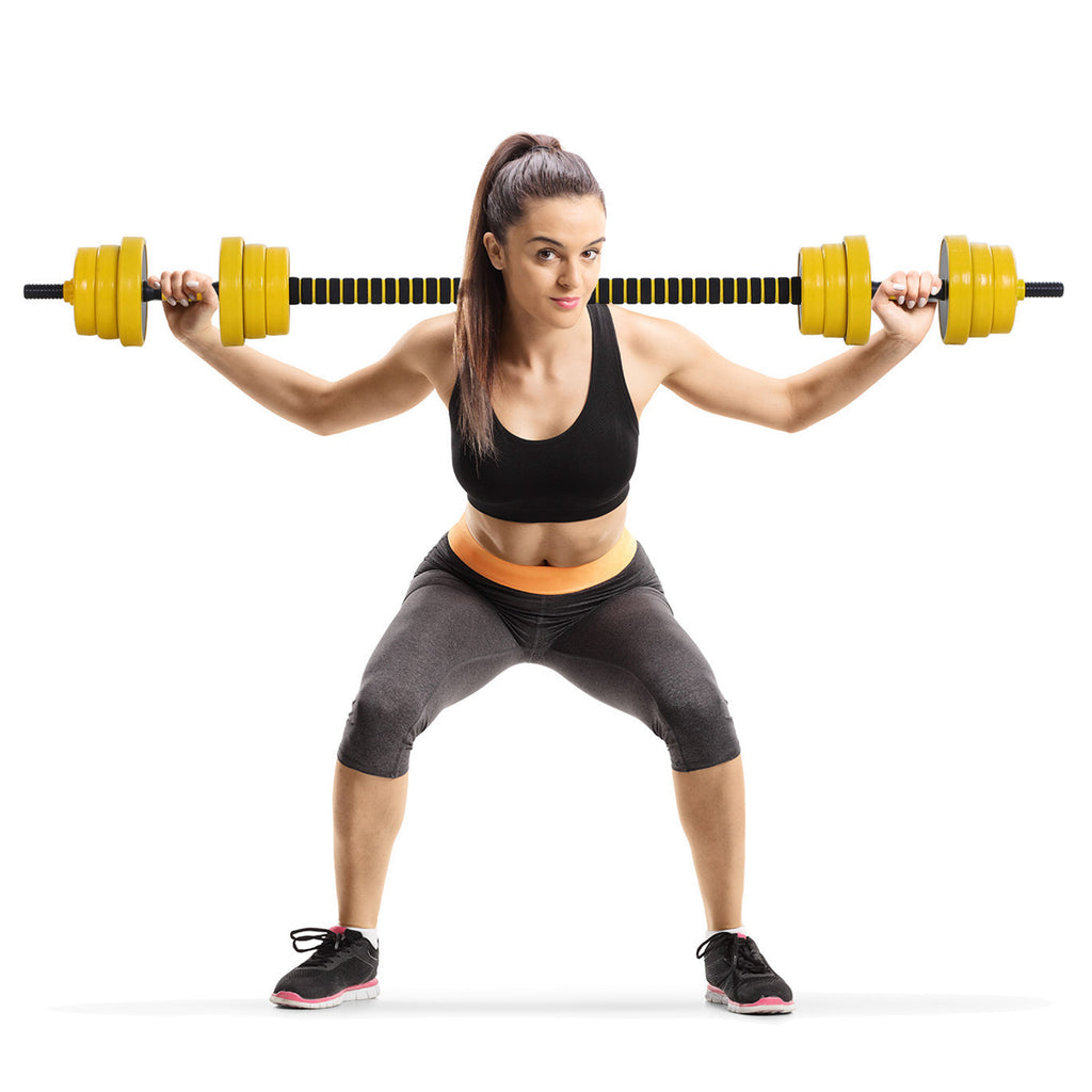25KG Dumbbell & Barbell  Adjustable Set Plate Bar Clamp Rod Home Gym Sports Area Exercise Ergonomic