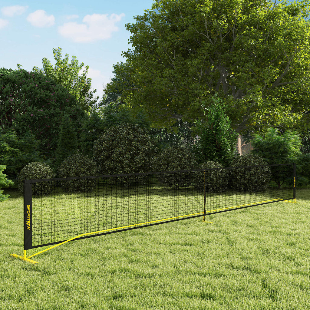 Pickleball-Netz 6,7 m Tragbar mit Tragetasche Metallrahmen Gelb