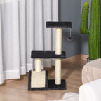 72cm Cat Tree with Scratching Post, Pad for Indoor Cats - Smoky Grey