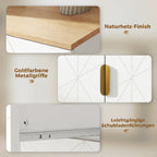 Sideboard, Beistellschrank mit Schublade, verstellbarem Regal, Weiß