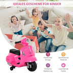 Elektro Motorrad Kinder 6V Elektromotorrad mit Stützrädern, Scheinwerfer, Hupe 3km/h für 1,5-3 Jahren, Rosa