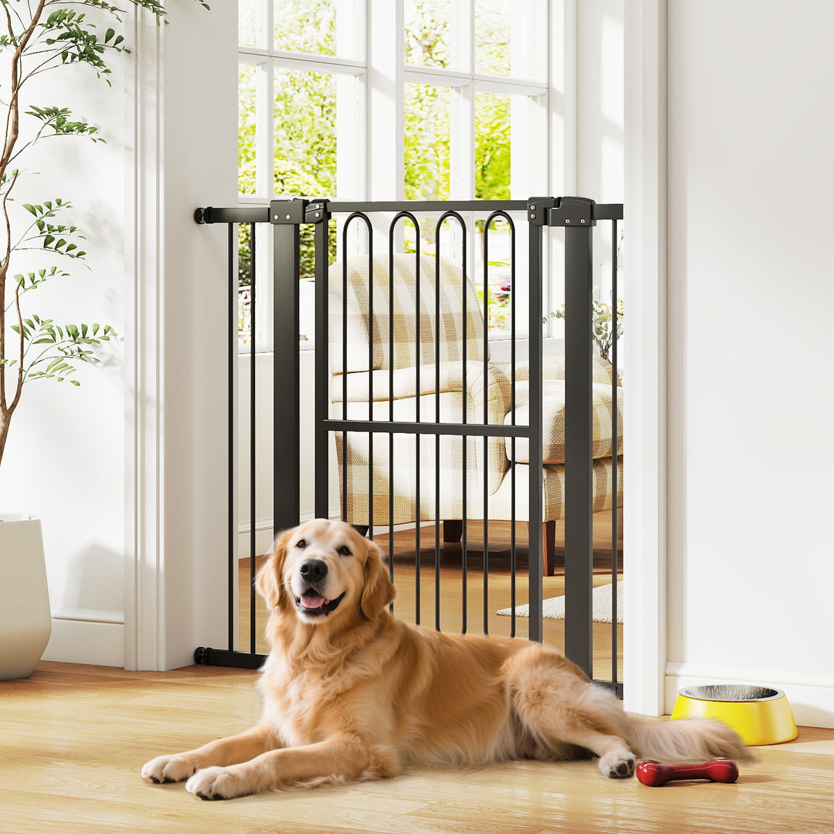 Türschutzgitter Hund, 76-104 cm Absperrgitter ohne Bohren, Treppengitter