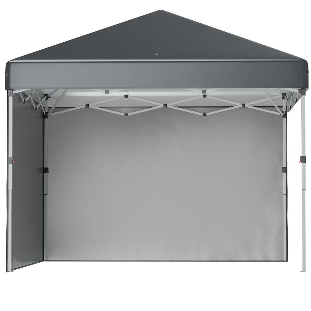 Faltpavillon, 2 Seitenwände, höhenverstellbar, mit Transporttasche, rostfreies Stahlgestell, 3x3 m, Dunkelgrau