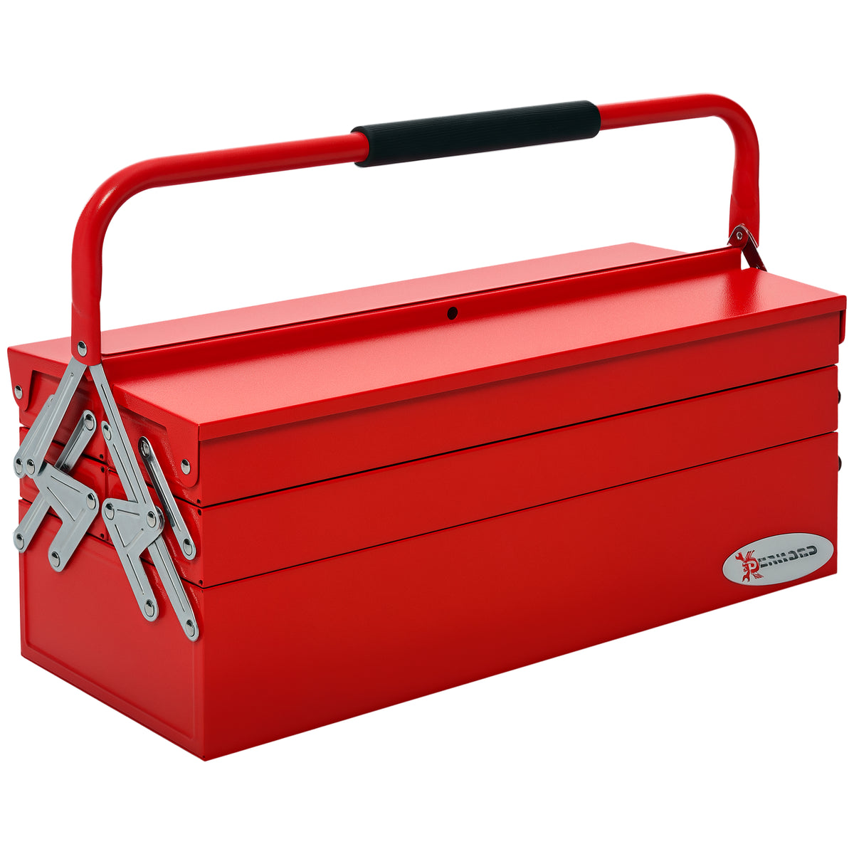 Werkzeugkoffer Werkzeugkiste 5 F?cher aufklappbar Stahl (SPCC) Rot 56 x 20 x 41 cm