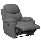  Relaxsessel Liegesessel Fernsehsessel, Liegefunktion Leinenoptik, 93 cm x 88 cm x 102 cm, Grau