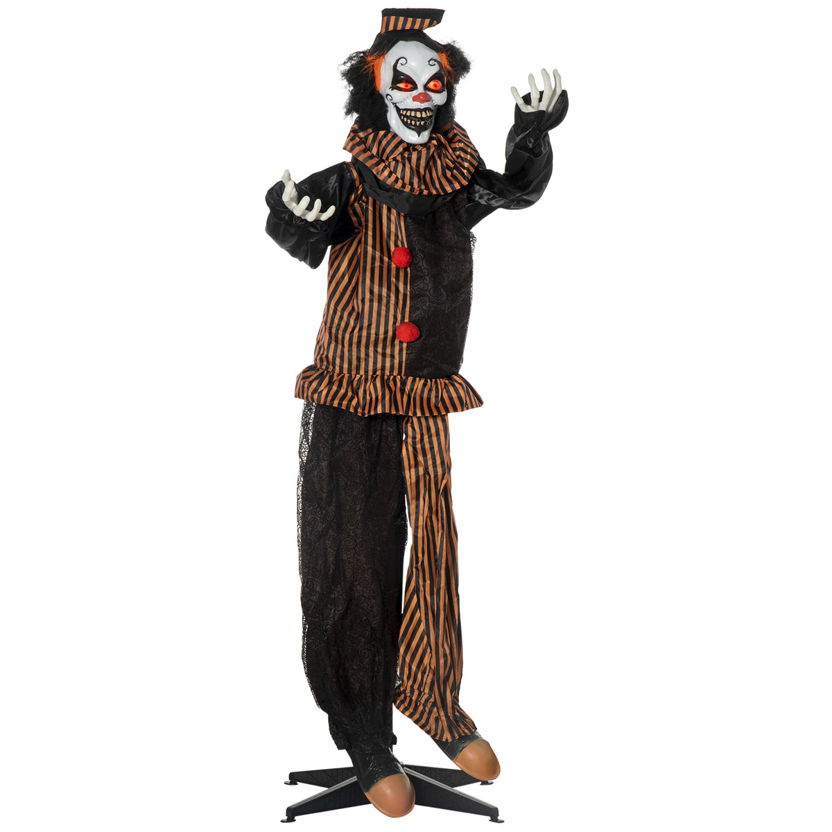 Halloween-Dekoration Horror-Clown mit Spezialeffekten und Soundfunktion 100 cm x 18 cm x 153 cm