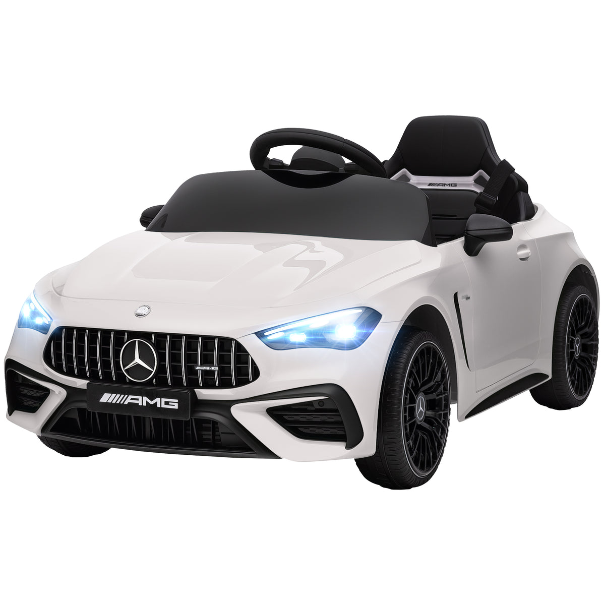 Kinder-Elektroauto, Mercedes-Design, 12V Motoren, Fernbedienung, LED-Lichter, Musik, f¨¹r 3-6 Jahren Kinder, Wei?