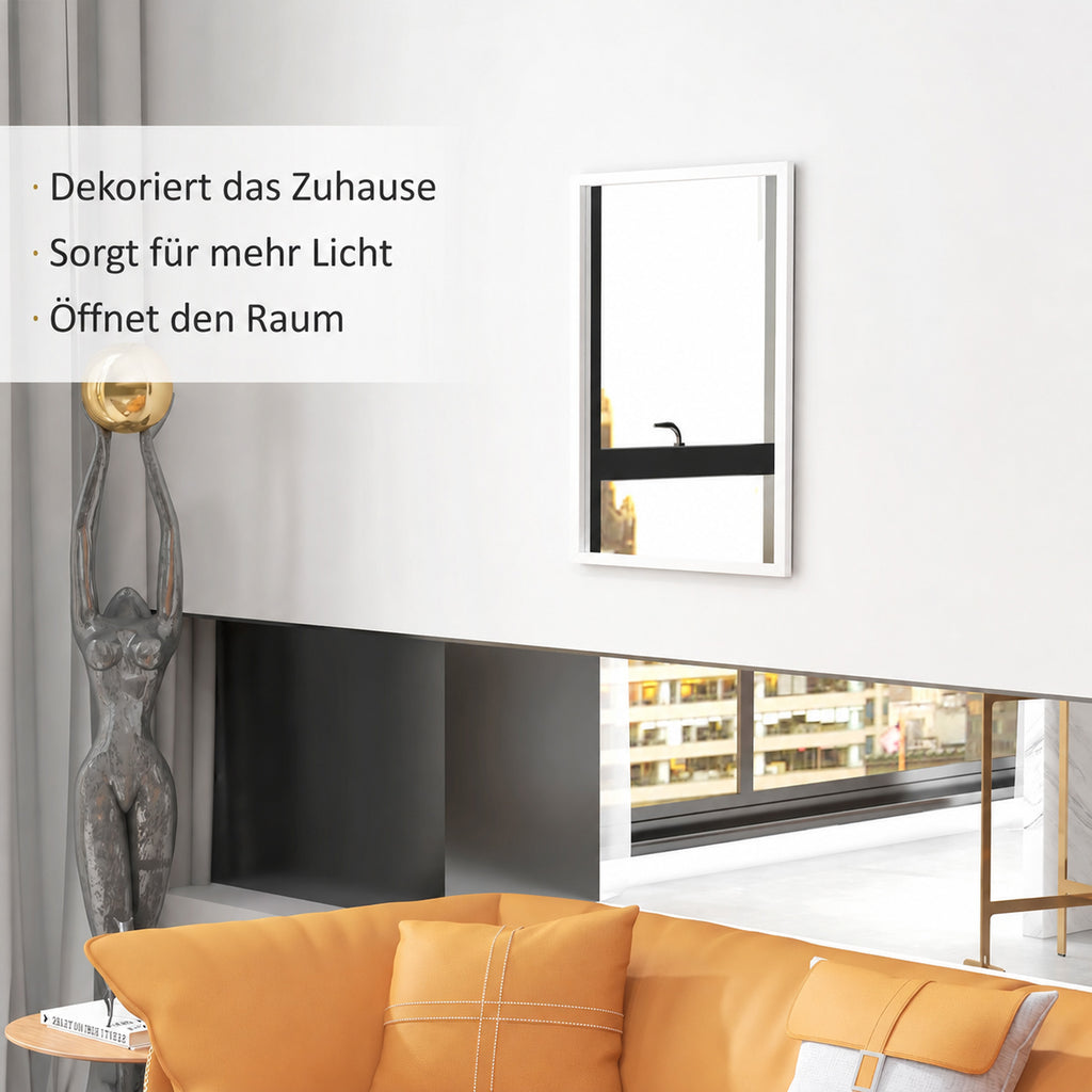 Wandspiegel, 60 x 80 cm, Dekorativer Hängespiegel, einfache Montage, inkl. Schrauben