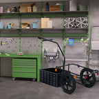 Cargo Trailer Bike Stroller Garden Trolley W/Carrier Utility Luggage & Wheels Black